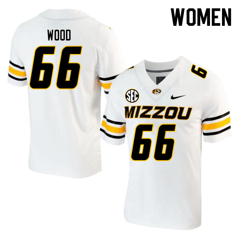 Women #66 Connor Wood Missouri Tigers College 2023 Football Stitched Jerseys Sale-White - Click Image to Close